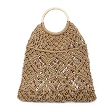 Женская сумка ручной работы плетеная солома круглая ручка кольцо большой емкости летние пляжные сумки Популярные