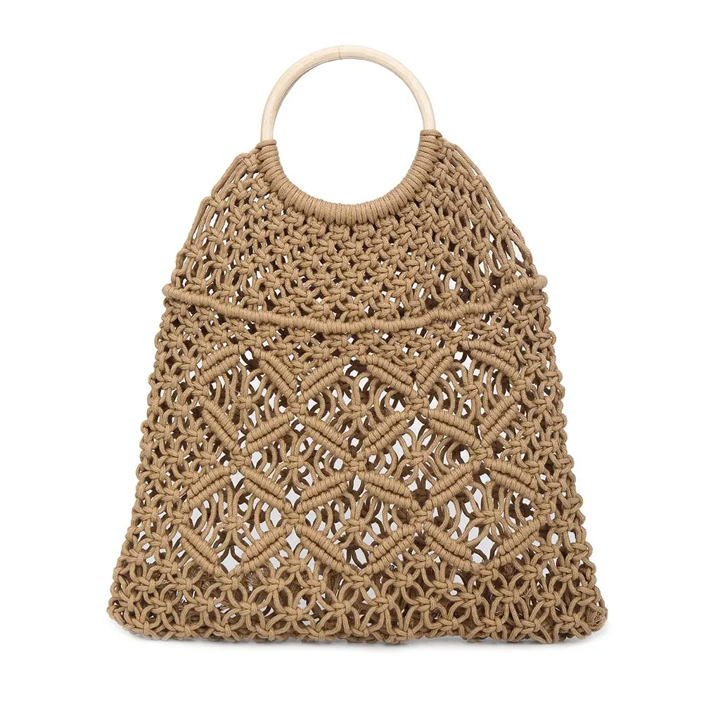 

Women Handbag Handmade Straw Woven Round Handle Ring Large Capacity Summer Beach Bags Popular