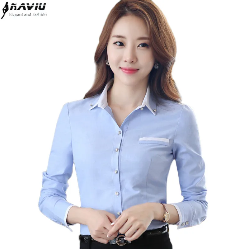 NAVIU Autumn OL Fashion Women Shirt Work Wear Turn down