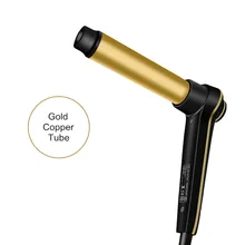 Дизайн 7 Форма электрические щипцы для завивки волос Европа plug трубки Купер 1.25 дюймов баррель памяти Функция с Прихватки для мангала