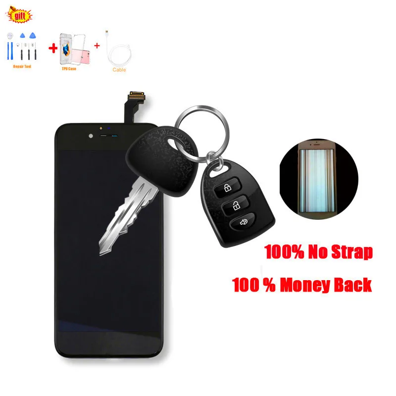 

[Free Gift No Strap] for iPhone 6 6S Display Screen Replacement 7 Touch Ecran Schermo for iPhone 8 Black White Full Cover 4.7
