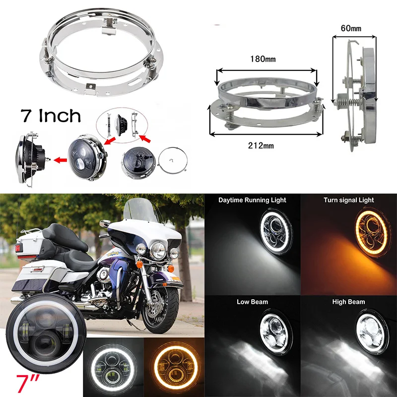1 комплект Harley MOTO 7 "светодиодная фара для мотоцикла дюймов Davidso с 7"