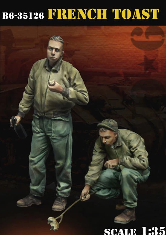 

1/35 Resin Soldier Figure Model French 2pcs Soldiers Eating Bread