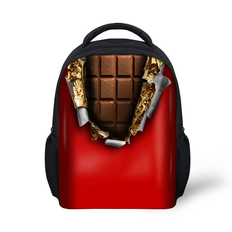 Дизайн шоколад печати рюкзак дети детский сад рюкзак Повседневное Обувь для девочек холст школьный рюкзак Дети Mochilas Infantil
