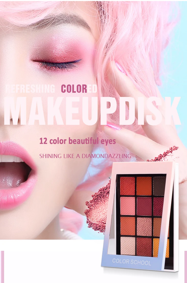 HOLD LIVE 12 Colors Eyeshadow Palette Matte Diamond Glitter Focus Charm Eye Shadow Palette Pigment Nude Eyes Makeup Set (4)