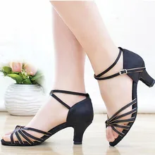 2017 Summer Zapatos De Baile Latino Mujer Tango Salsa Dance Shoes High Heeled Soft Bottom Professional