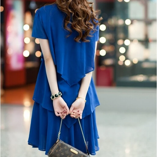 Женское шифоновое платье черное или синее для вечерние модель 2020 5XL|dress chiffon|5xl