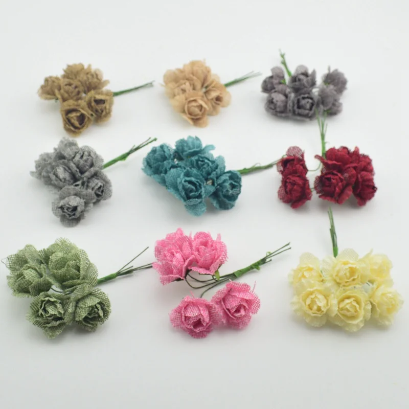 6 шт. декоративные джутовые цветы для дома свадьбы скрапбукинга|flower bouquet|artificial flower