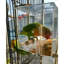 CAITEC попугай проливающаяся кормушка для птиц пищевая коробка еда для попугая контейнер устойчив к укусам подходит для маленьких птиц Маленький попугай