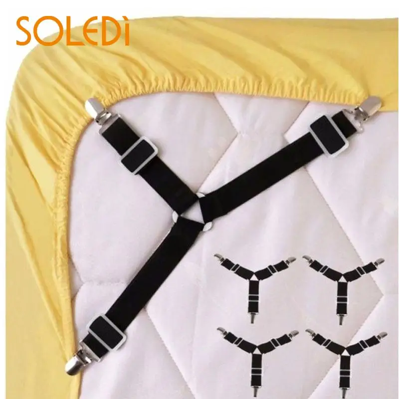 

4Pcs/Set Bed Mattress Cushion Bed Sheet Home Supply Straps Holder Grippers Clip