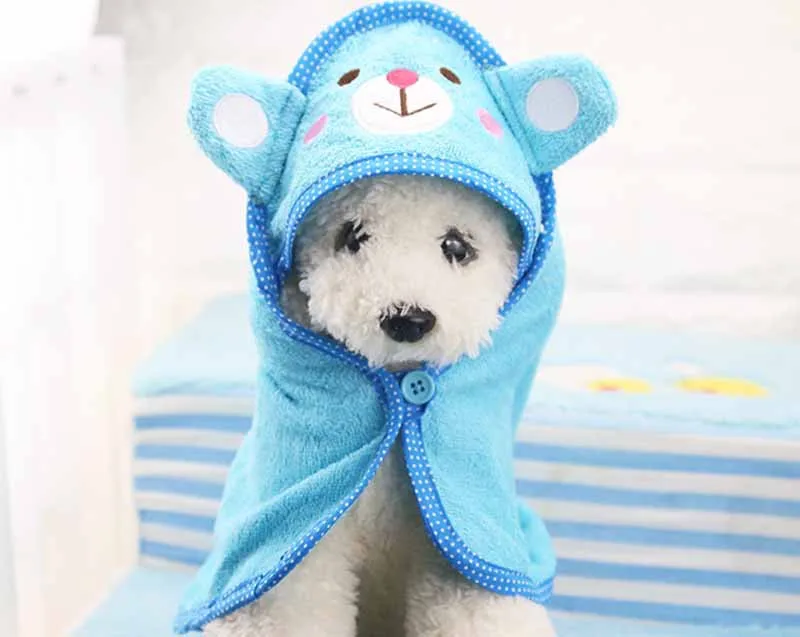 Cartoon Pet Bath Towel Funny Dog Blanket for Dogs Cats Super Absorbent Pet Puppy Yrokie Bathrobe Suit Chihuahua Clothing S M L5