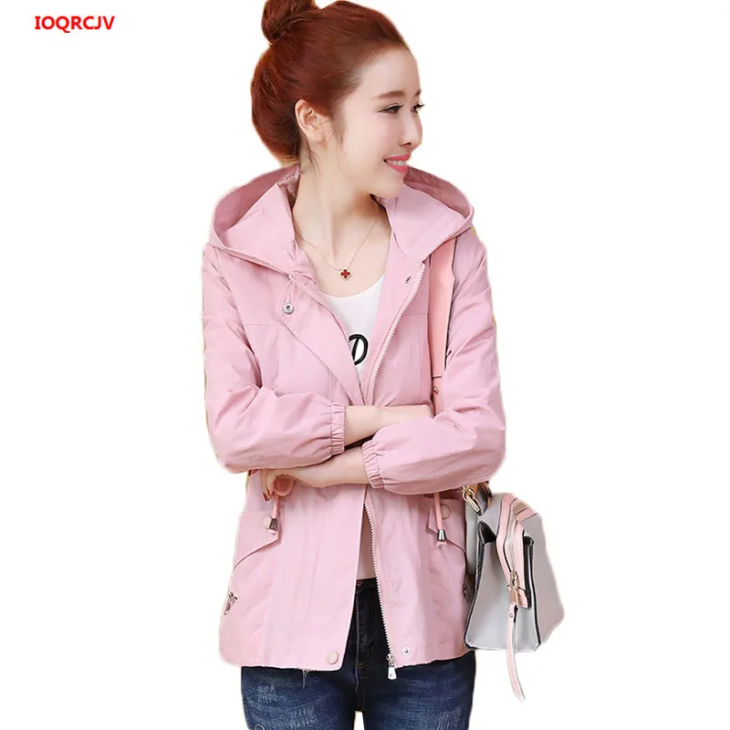 

Women Spring Autumn Jacket Student Casual Short Outerwear Hooded Zipper Slim Wild Windbreaker Jackets Plus Size Women Coat W935