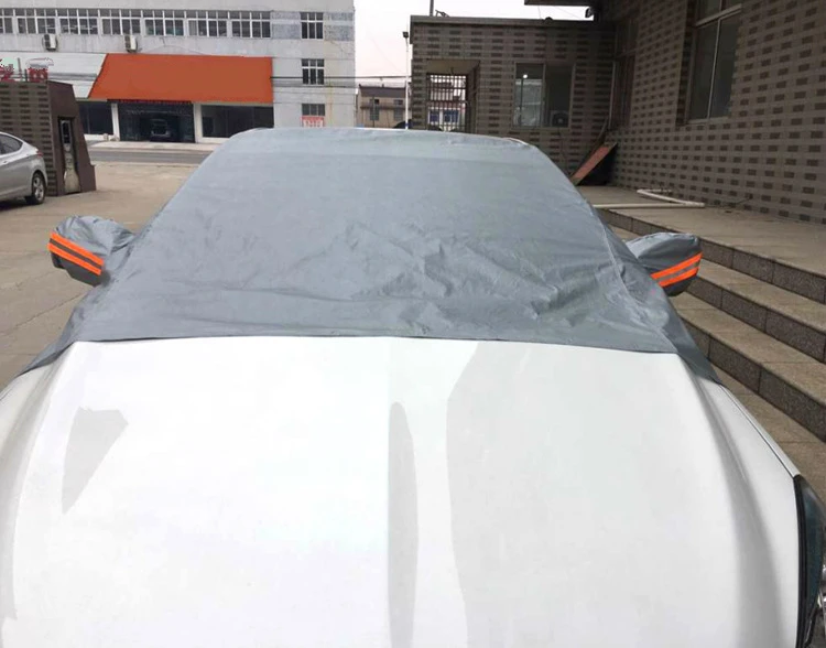 Четыре сезона универсальные Серебристые автомобильные чехлы PEVA водонепроницаемые зимние защитные авточехлы одежда с ушками Защита от солнца для автомобилей