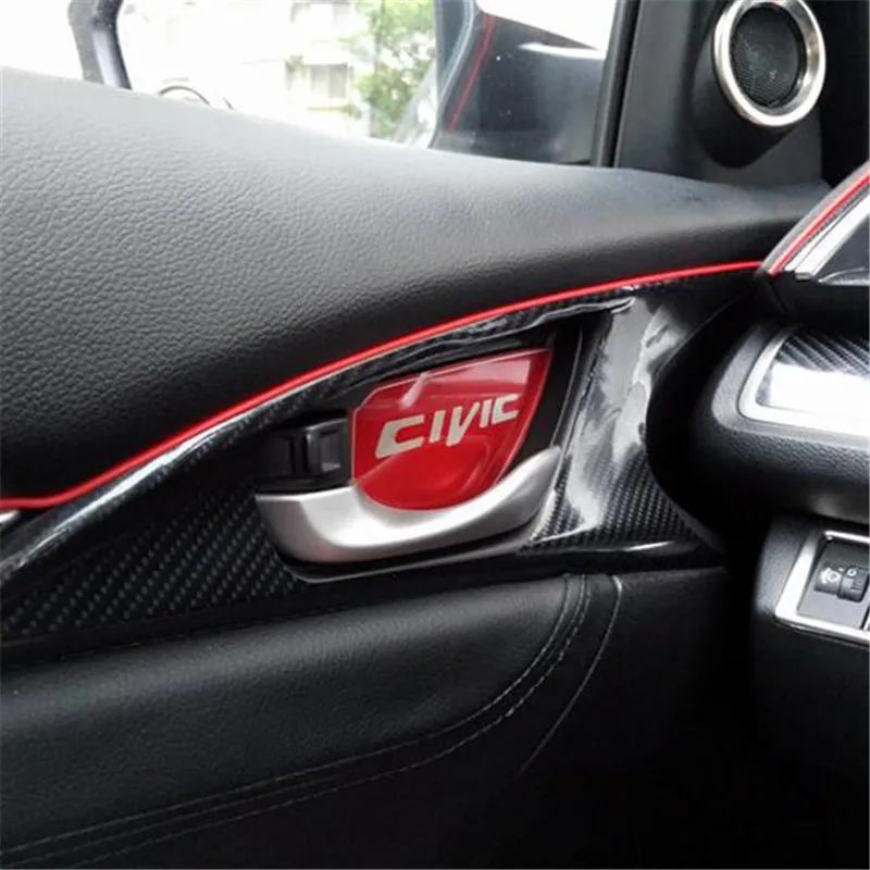 Stainless Steel Interior Door Handle Bowl Trim Pad Stickers Fit For Honda Civic 2016 2017 10th Car Styling Car Decoration Accessories Car Decoration