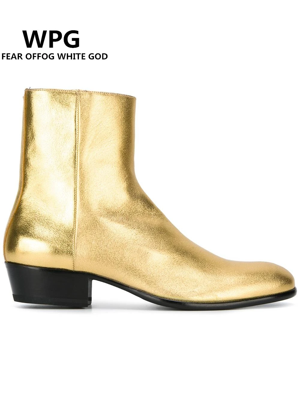 gold metallic boots