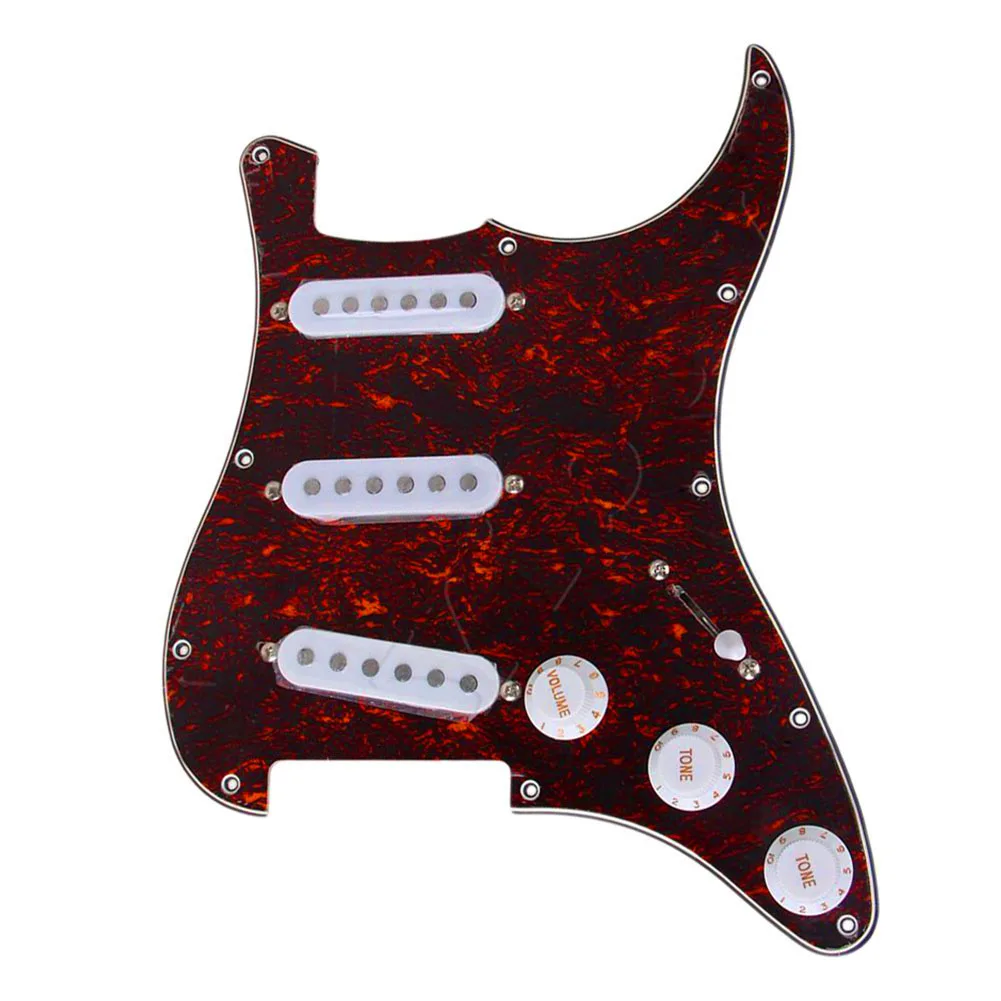 

Guitar Pick Guard 3 ply ST Style PVC Red Loaded Single Pickup Knob Switch Selector Switch For Electric Guitar Pickguard