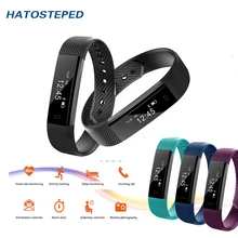 Bluetooth ID115 Smart Bracelet Tracker Step Counter Outdoor Activity Sports Waterproof Stopwatch Step Remote Control Photograph