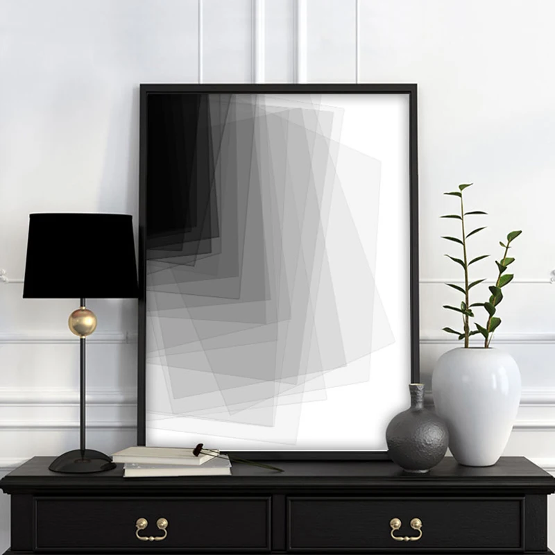 

modern nordic poster Black and white Abstract canvas art 4 piece pictures for living room cuadros modernos wall duvar tablolar