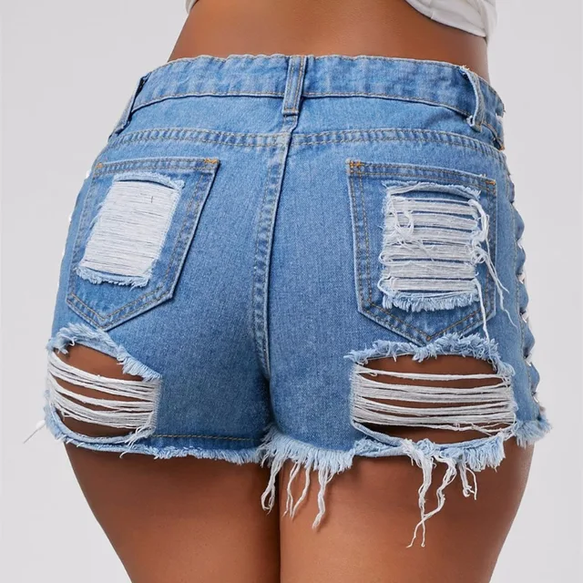 Hzirip Sexy Summer Women Denim Shorts 2021 New Black Blue High Waist Ripped Short Jeans Femme