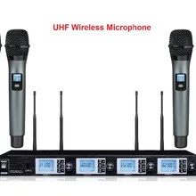 Bolymic draadloze microfoon 4x100 UHF Беспроводная Караоке микрофонная система беспроводной микрофон inalambrico
