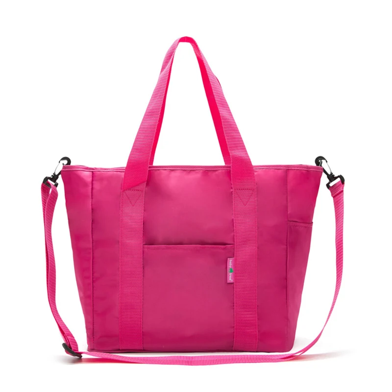 Одноцветная Детская сумка для подгузников, прочные детские сумки для подгузников, модные сумки на одно плечо для мамы 34*13*30 см - Цвет: tao hong se