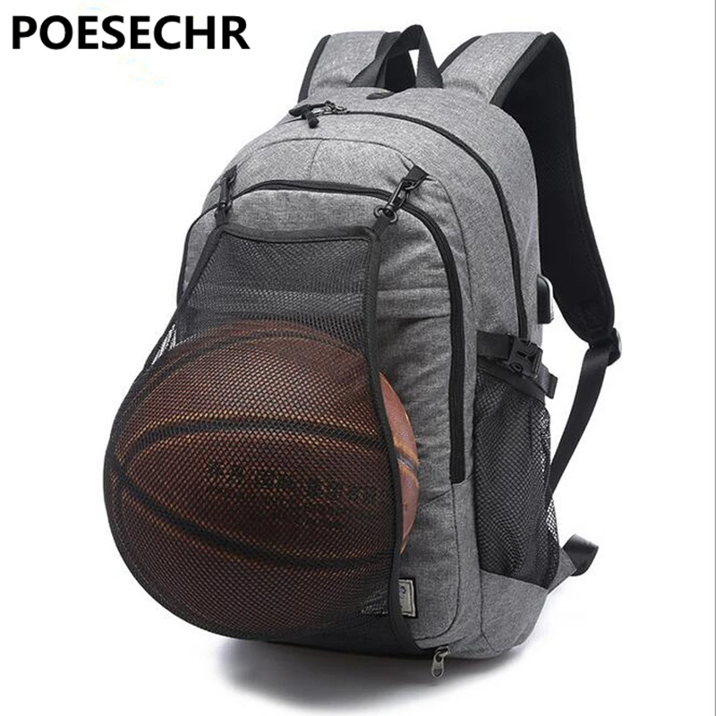 

POESECHR USB External Charge Backpack Computer Bag Shoulders Anti-theft Backpack 17 inch Waterproof Laptop Backpack for Men
