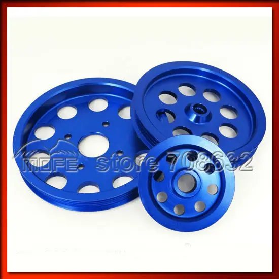 

3PCS/SET Crank Pulley Power Steering for Skyline GTR RB20 RB25 RB26 Blue