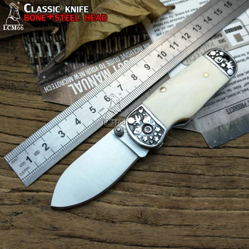 

LCM66 Folding Knife, Steel head + bones Survival Knives,Very sharp Mini Rescue Pocket Knife,Gift Key knife Carry Tools gift
