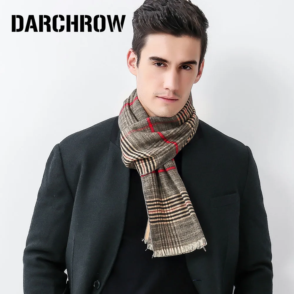 DARCHROW Mens Scarf Fashion Plaid Formal Business Shawl Wrap Cashmere