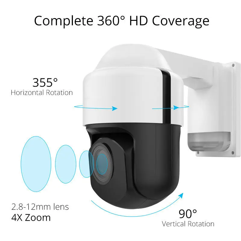 1080P 2MP WiFI PTZ наружная ip камера 2 8 12 мм Автофокус Водонепроницаемая ночного