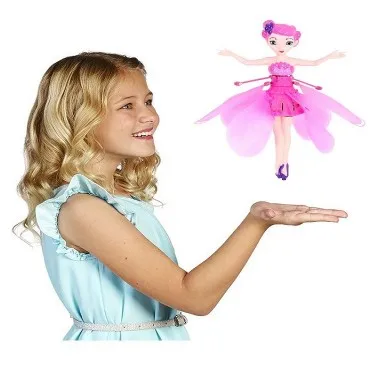 

Induction Fairy Magical Princess Dolls infrared Light Suspension Flying doll toys mini RC drone Girl Children's Gift Figure Toys