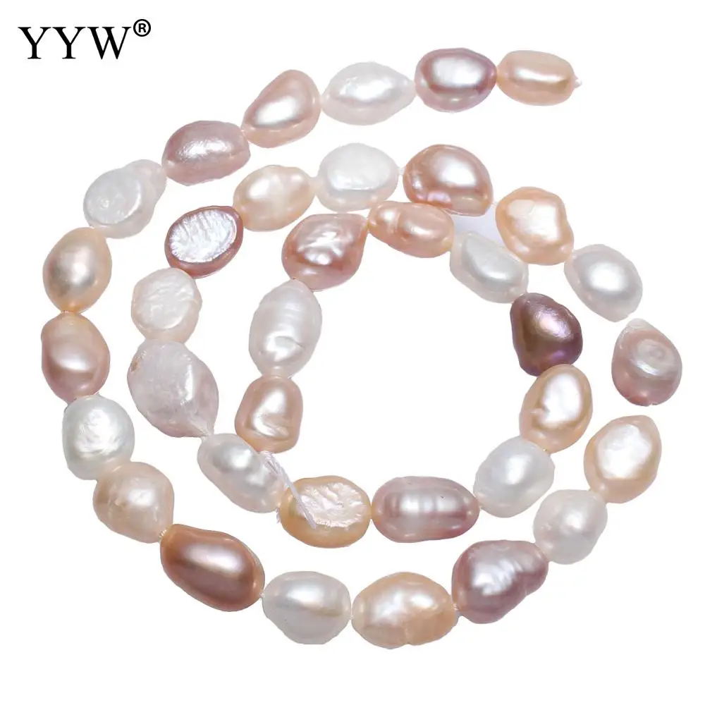 

8-9mm Mixed Color Cultured Freshwater Pearl Baroque Natural Stone Beads for Bracelets Necklace DIY Jewelry Making Strand 15"