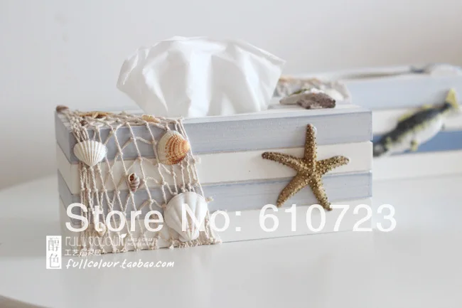 Средиземное море/Ocean стиль Творческий дом, чтобы получить товар ткани декоративные деревянные коробки бумажных салфеток