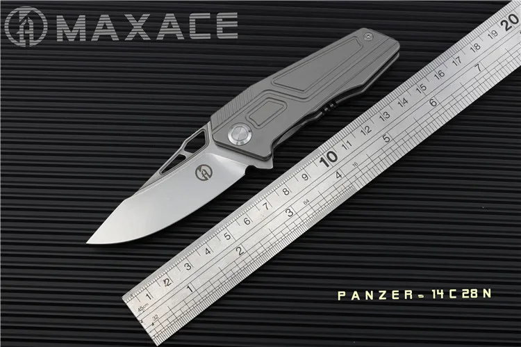 Maxace карманный нож Panzer EDC 14C28N серый лезвие с титановым покрытием