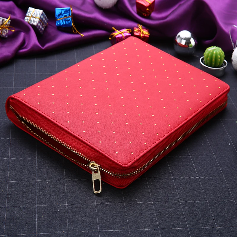 Abook Free shipping agenda 2018 new A5 Red zipper planner