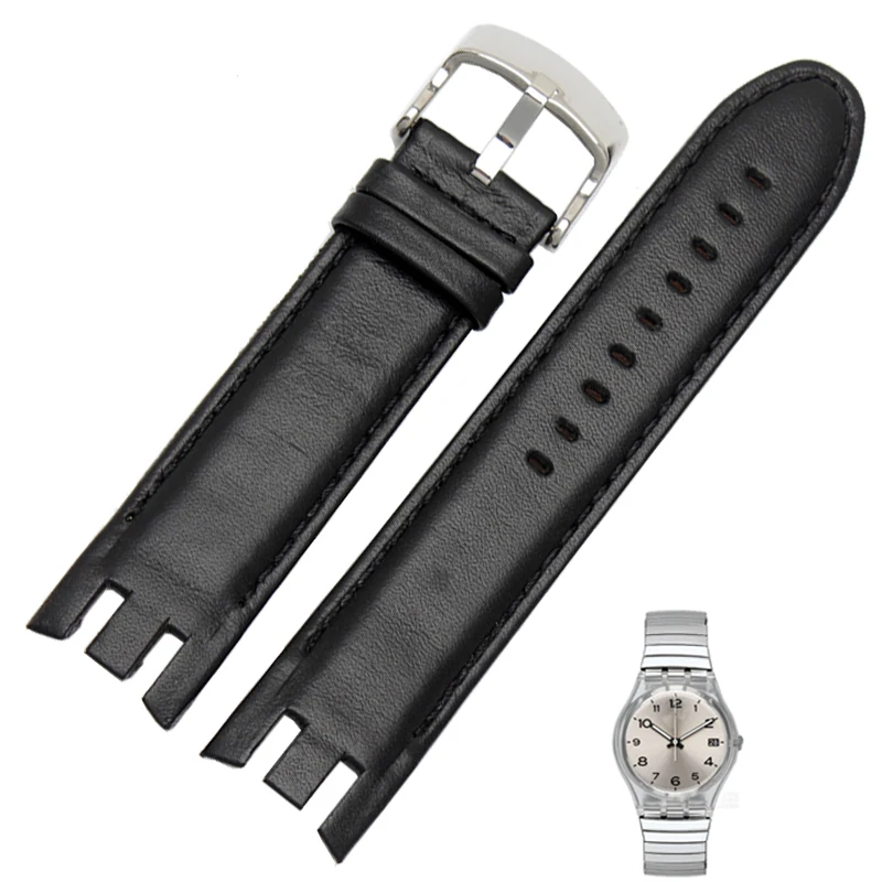 

High quality 21mm genuine leather strap for Swatch YRS403 401 402G 412 418 406G watchband soft and comfortable Bracelet