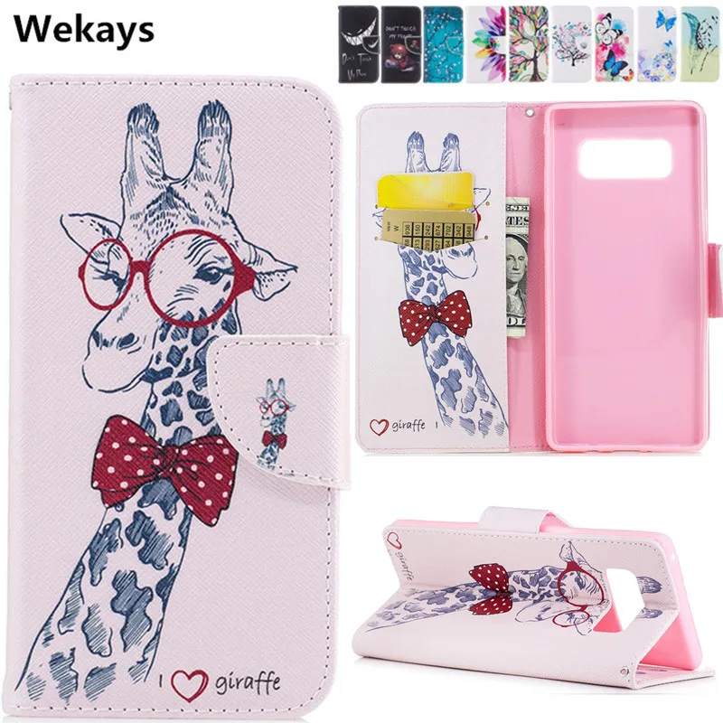 

For Samsung Note 8 Cute Cartoon Animal Leather Flip Fundas Brand Cases For Samsung Galaxy Note 8 Note8 SM-N950F Back Cover Case