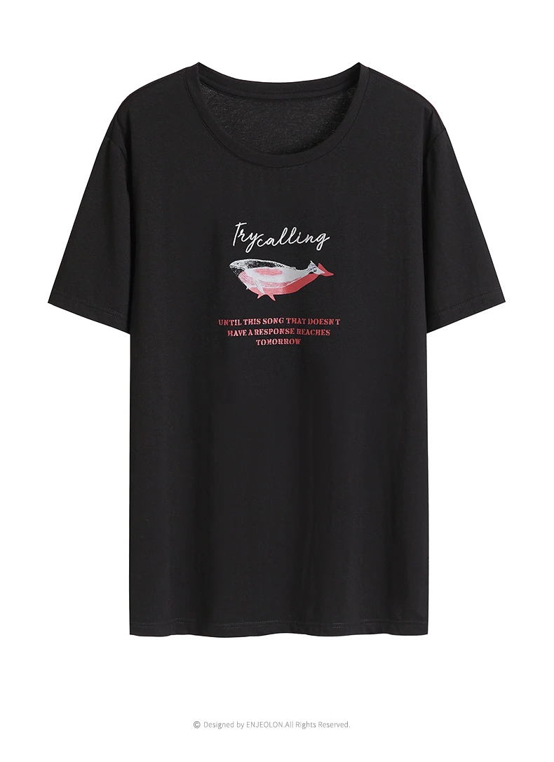 Enjeolon мужская футболка Летняя хлопковая Футболка с принтом дельфина Мужская футболка Homme fitness Camisetas хип-хоп Футболка мужская футболка T3703