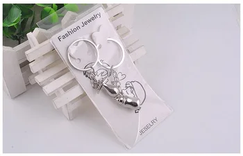 

100pairs=200pcs zinc alloy baby pacifier and feeding bottle key chain baby shower favors and gifts