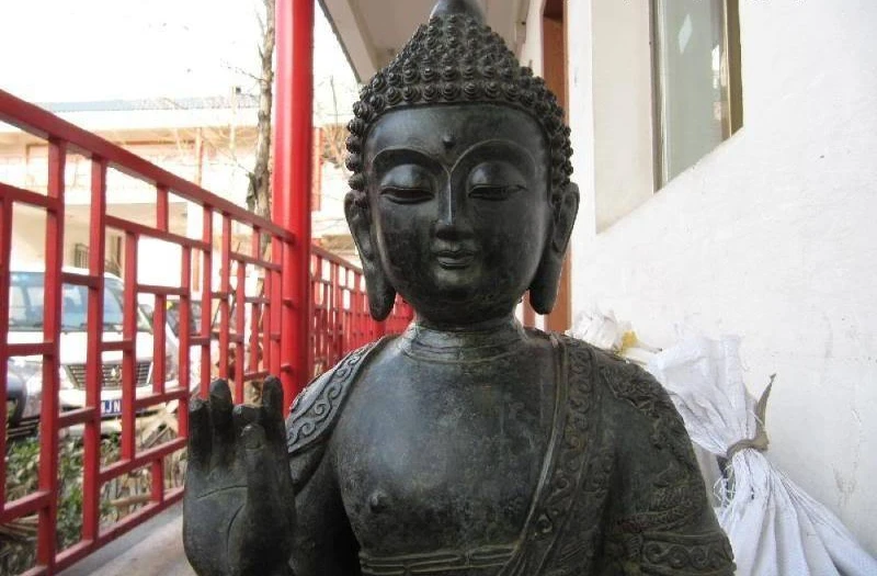 

Tibet Buddhism Temple Copper Bronze Dragon Tathagata Sakyamuni Buddha statue