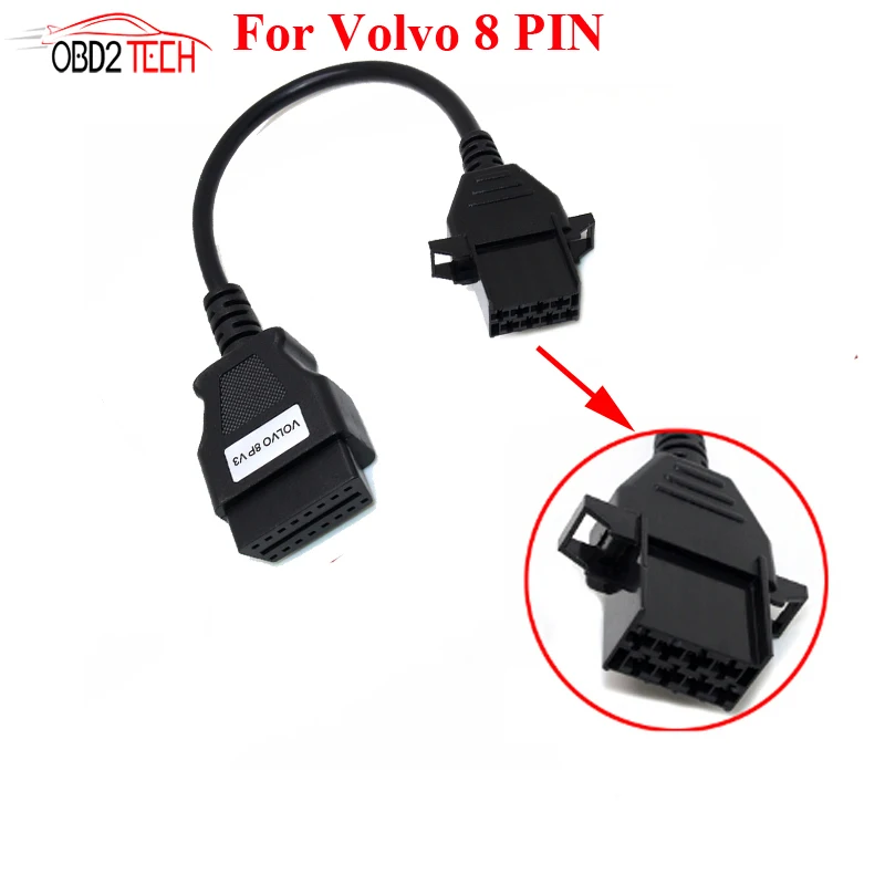 VAZ OBD2 адаптер 12pin к obd1 obd2 разъем для GM ваз для daewoo matiz 12 PIN OBDII кабель газ 12PIN - Цвет: for volvo 8pin