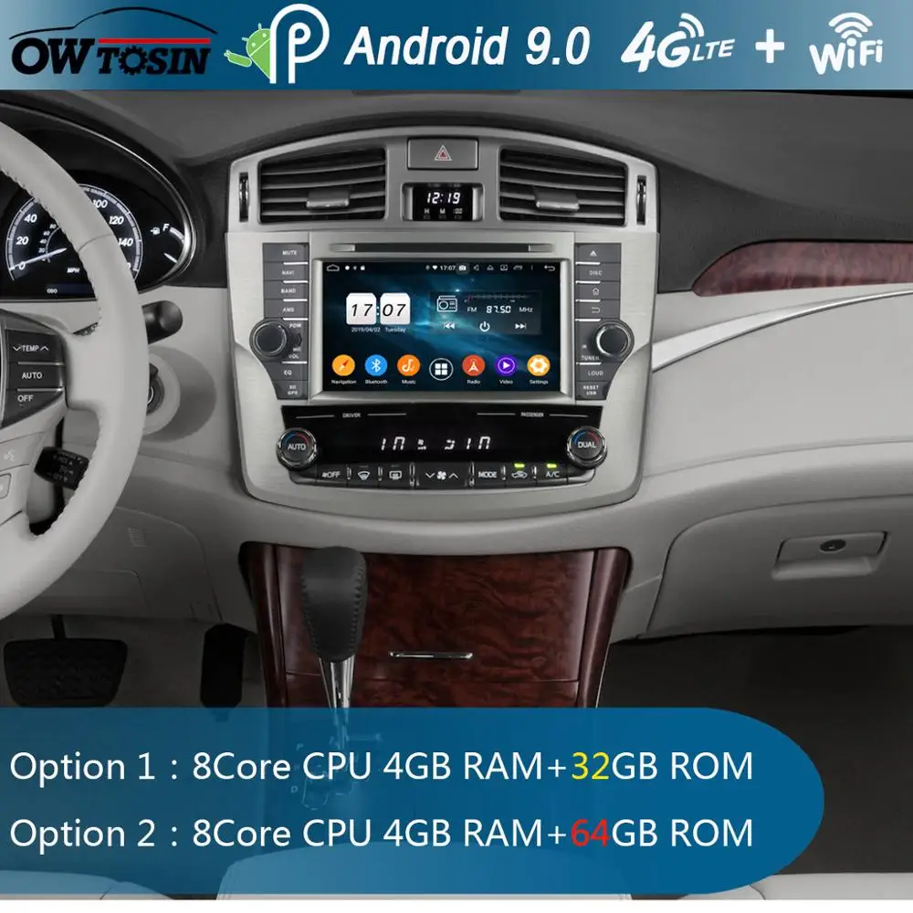 Perfect 8" IPS 1920*1080 8Core 4GB RAM+64GB ROM Android 9.0 Car DVD Player For Toyota Avalon 2011 2012 2013 DSP Radio GPS Parrot BT Adas 1