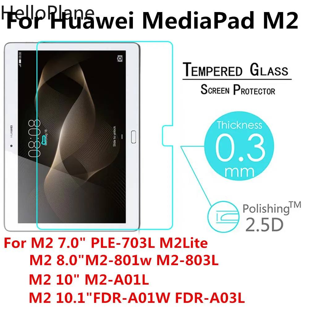 

Tempered Glass For Huawei MediaPad M2 T2 Pro 7.0 8.0 10.0 10.1 PLE-703L M2-801W M2-802W M2-A01L Tablet Screen Protector Film