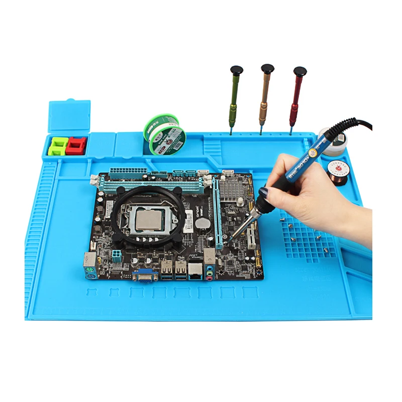 M-Triangle Heat Insulation Pad 45*30cm Phone PC computer desk Magnetic repair platform BGA Anti-static Mat