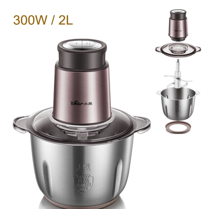 T,Household Electric Stainless Steel Meat Grinder 2L Speed Adjustable