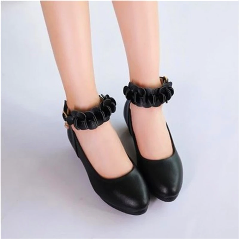2019 girls princess shoes spring autumn small high-heeled girls single shoe students children show shoes for 3-12 years children
