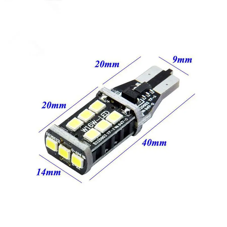 T10 Автомобильные светодиодные лампы без ошибок CANBUS 15 SMD белый W5W боковой