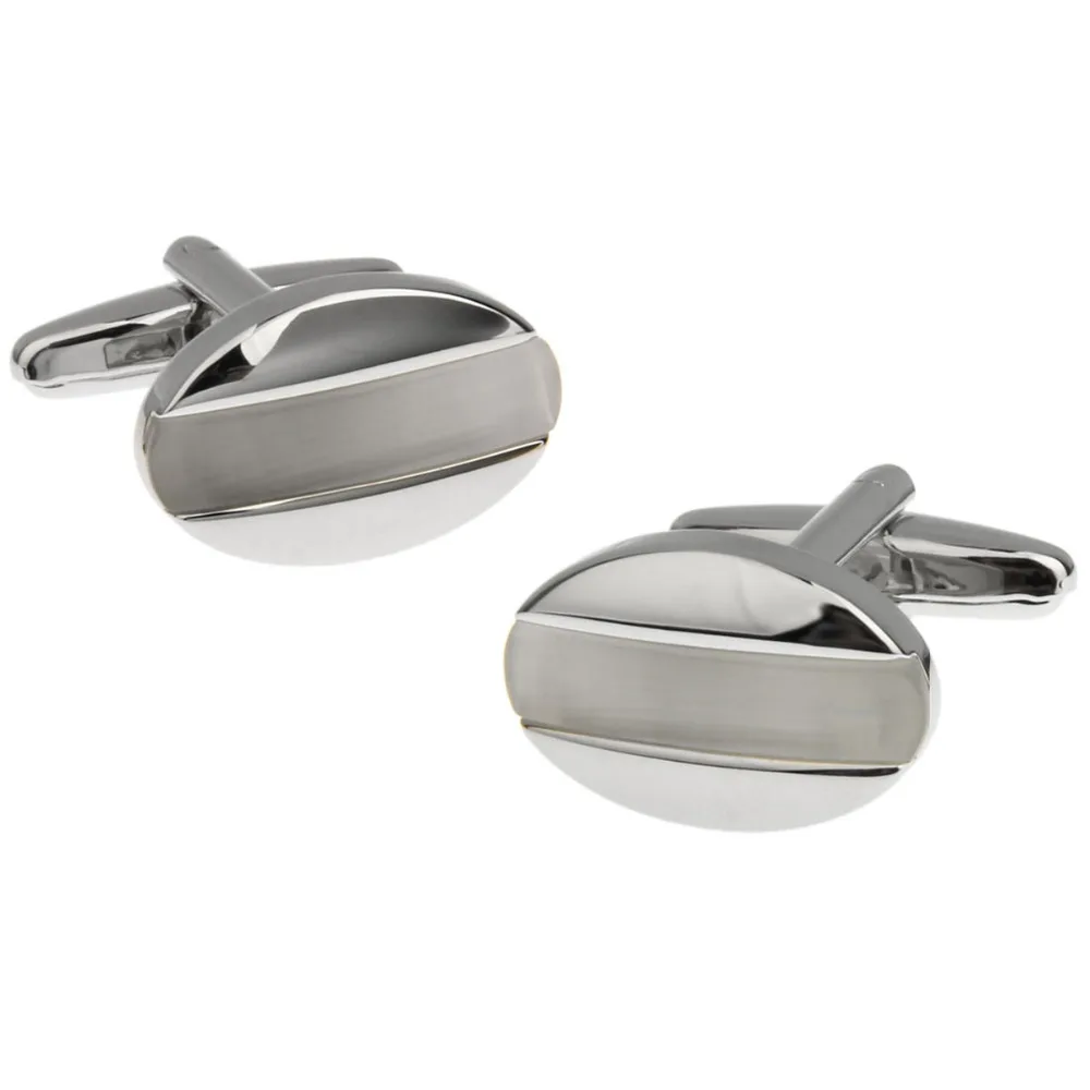 Mens Wedding Cufflinks Ellipse Fancy &amp; Clean Cloth 190074