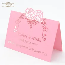 TC05 Романтические свадебные украшения поставки Лазерная резка нежные пользовательские место карты настольные карточки