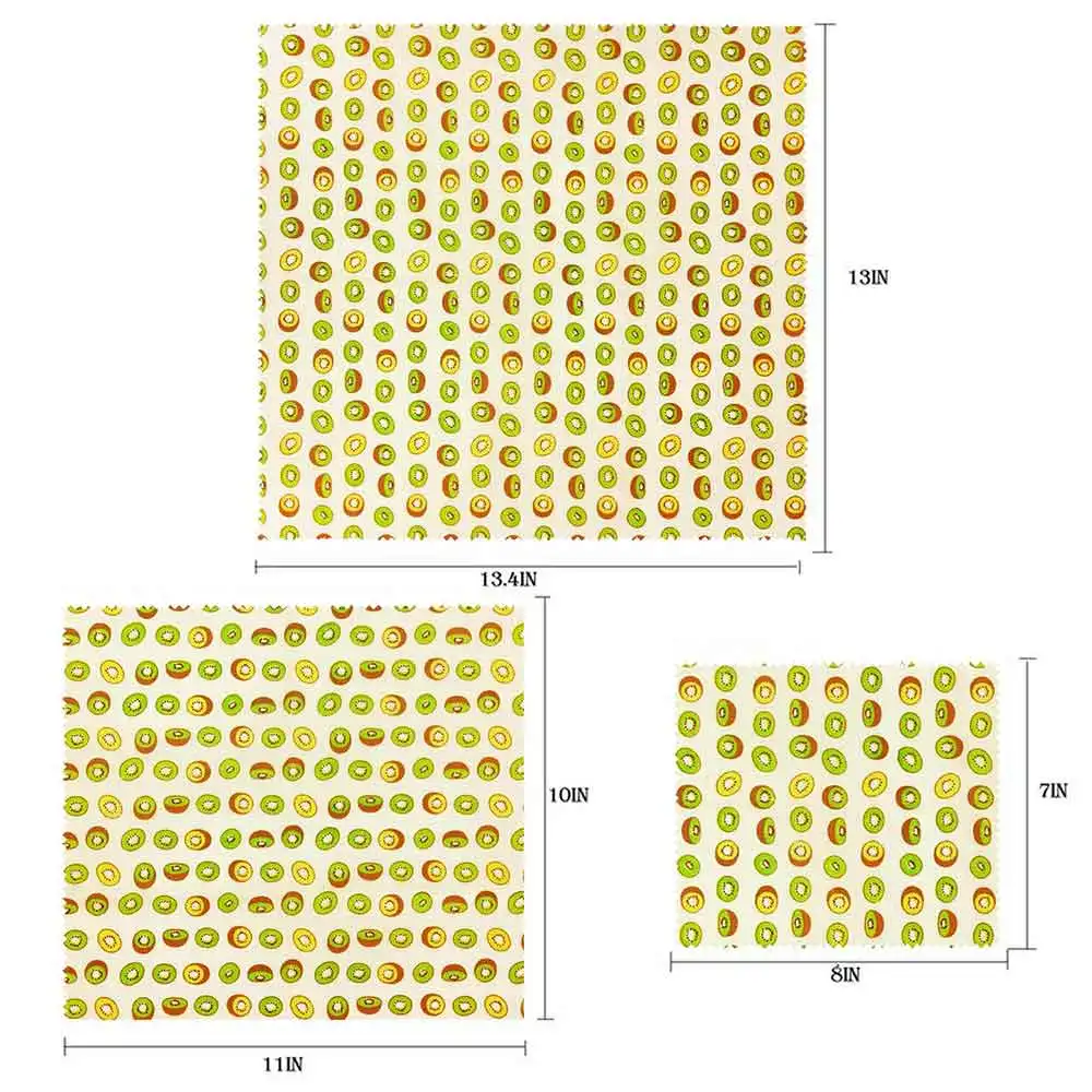 Визуальное прикосновение ладонь многоразовые пчелиный воск ткань обертывание еда свежий мешок крышка стрейч крышка Джунгли вечерние пчелиный воск обертывание - Цвет: Kiwi